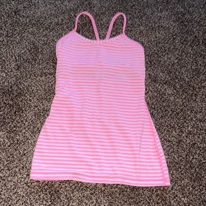 RARE pink shell and white lululemon tank size 2